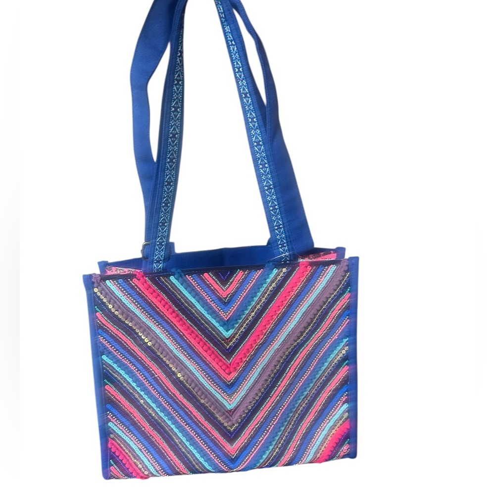NWT America & Beyond Embellished Shopper with Crossbody Strap - Picture 3 of 6